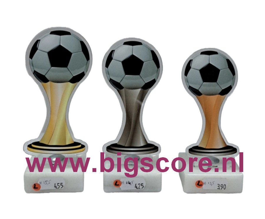 Voetbal VO-62 Acryl Goud-Zilver-Brons LAATSTE Serie OP=OP!!